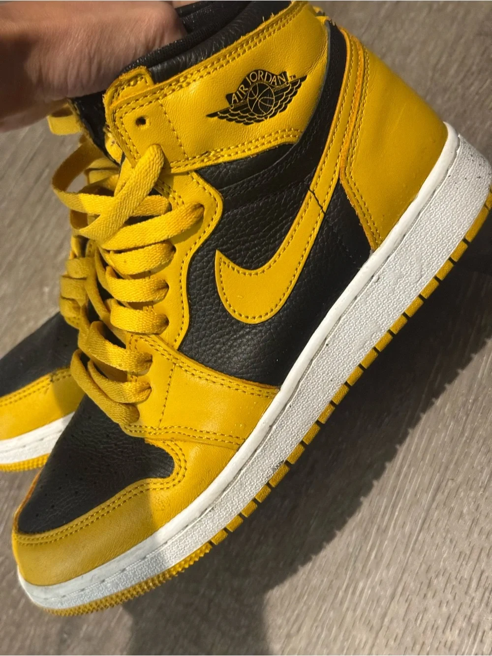 Nike Jordan 1 Retro High Golf High-Top Sneakers in Black & Yellow